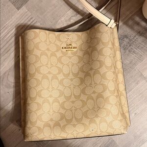 Coach Beige Signature Shoulder Bag